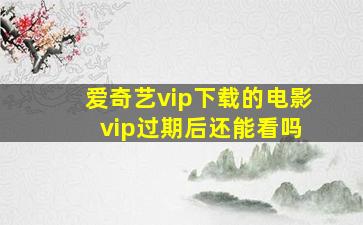 爱奇艺vip下载的电影 vip过期后还能看吗